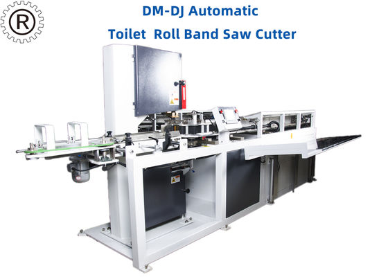 品質  7.5KW 0.6Mpa Automatic Band Saw Cutting Machine For Toilet And Kitchen Roll 工場