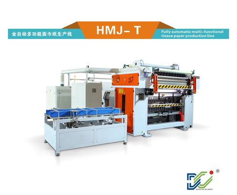 Wood Pulp Raw Material Facial Tissue Paper Production Line with Steel To Steel Embossing Device and Wrapping Machine